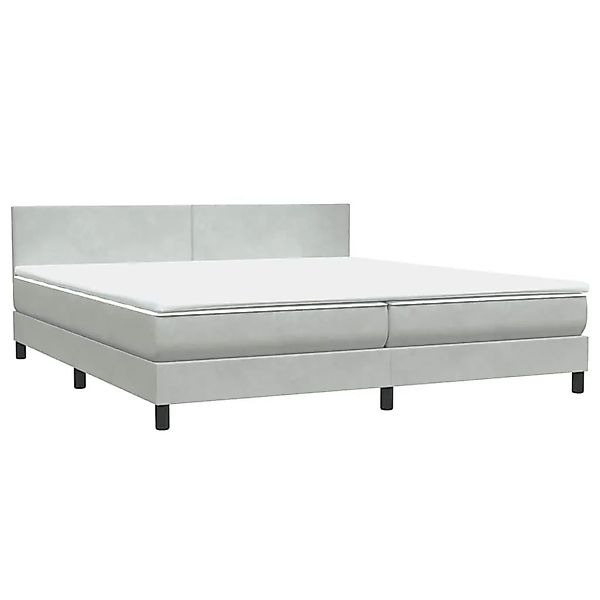 vidaXL Boxspringbett mit Matratze Hellgrau 180x220 cm Samt 3316077 günstig online kaufen