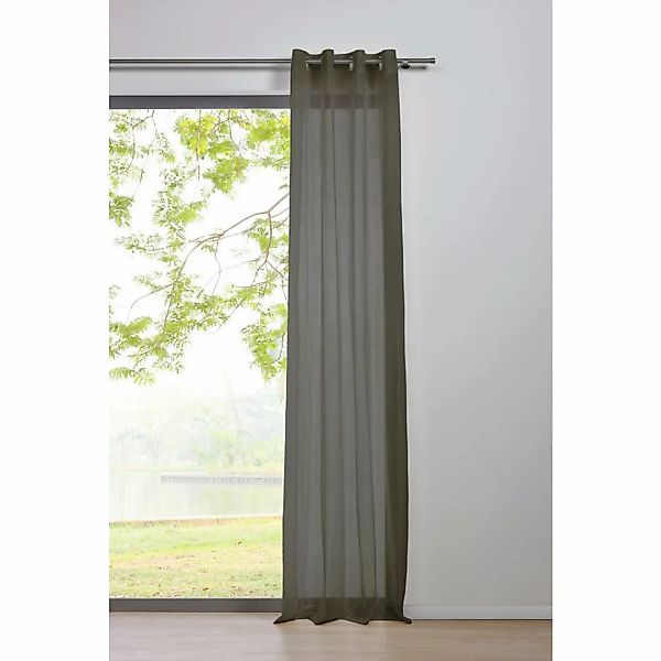 Ösenvorhang 2er Pack Pure grau B/L: ca. 135x245 cm günstig online kaufen