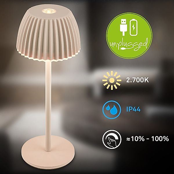 Briloner Leuchten LED Tischleuchte Riffle Tischlampe günstig online kaufen