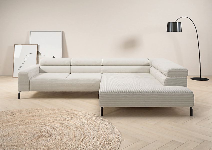 Places of Style Ecksofa "Antonelli, L-Form, inkl. Kopfteilverstellung, Brei günstig online kaufen