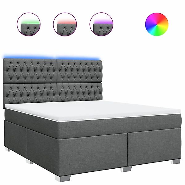 vidaXL Boxspringbett mit Matratze Dunkelgrau 180x200 cm Stoff 3292875 günstig online kaufen