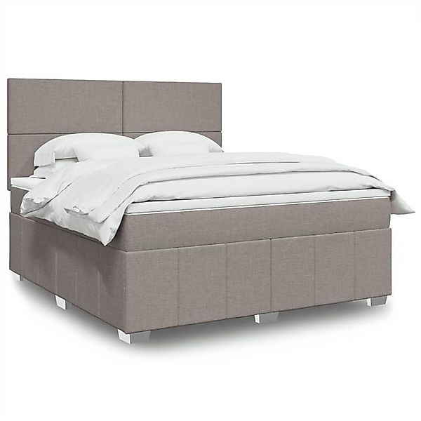vidaXL Boxspringbett, Boxspringbett mit Matratze Taupe 180x200 cm Stoff günstig online kaufen