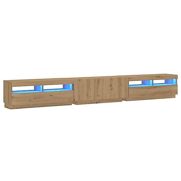 vidaXL TV-Schrank TV-Schrank mit LED-Leuchten Artisan-Eiche 300x35x40 cm (1 günstig online kaufen