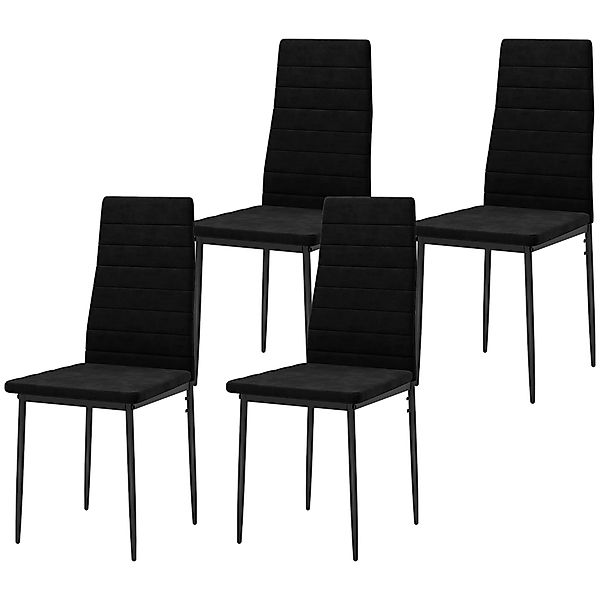 HOMCOM Esszimmerstühle 4er-Set Küchenstuhl mit Rückenlehne, Samtoptik, Arml günstig online kaufen