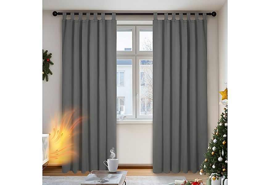 Deconovo Verdunkelungsvorhang 2er Set Blickdicht Schlaufen Verdunkelungsvor günstig online kaufen