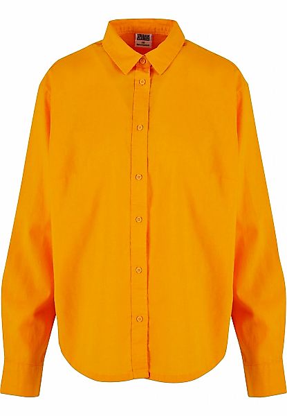 URBAN CLASSICS Langarmhemd "Urban Classics Damen Ladies Linen Mixed Oversiz günstig online kaufen