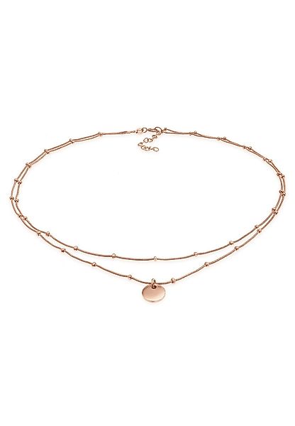 Elli Collier Choker Layer Plättchen Kugelkette günstig online kaufen