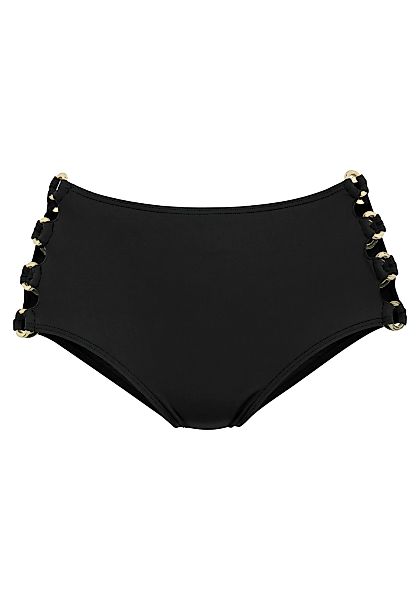LASCANA Highwaist-Bikini-Hose "Italy", Goldfarbene Zierringe günstig online kaufen