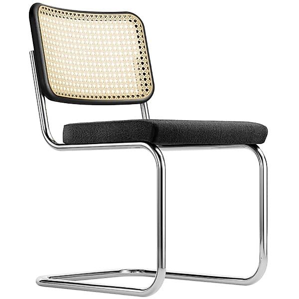 THONET Stahlrohr-Freischwinger S 32 SPV | Sitz schwarz | Rücken Rohrgeflech günstig online kaufen