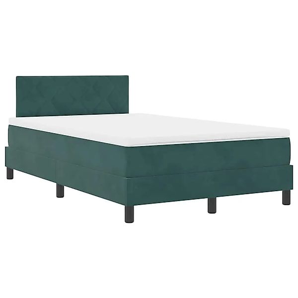 vidaXL Boxspringbett mit Matratze Dunkelgrün 120 x 190 cm Stoff 3339227 günstig online kaufen
