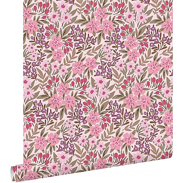 ESTAhome Tapete Blumen Lila und Rosa 50 x 900 cm günstig online kaufen