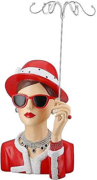GILDE Schmuck Etagere "Figur; Schmuckständer Frau Chloe rot; silberfarben H günstig online kaufen