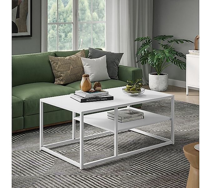 skølm Couchtisch Skadi aus Metall mit 2 Ablagen (Weiß), Wohnzimmertisch mit günstig online kaufen