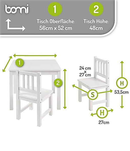 BOMI Kindersitzgruppe Holzsitzgruppe Amy, (Set, 3-tlg., oder 5 tlg. erhältl günstig online kaufen