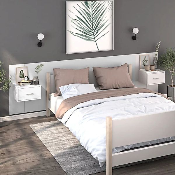 Vidaxl Wand-nachttische 2 Stk. Weiß Holzwerkstoff günstig online kaufen