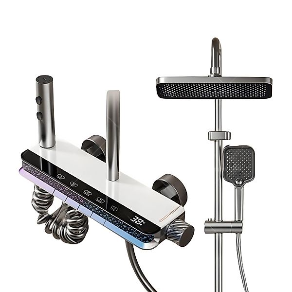 LuxaSteel Duscharmatur Thermostat Duschsystem grau – günstig online kaufen