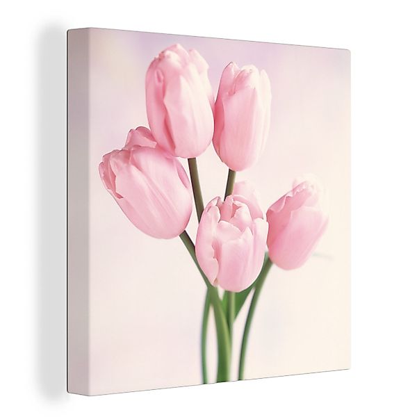 OneMillionCanvasses® Leinwandbild Nahaufnahme von rosa Tulpen, günstig online kaufen