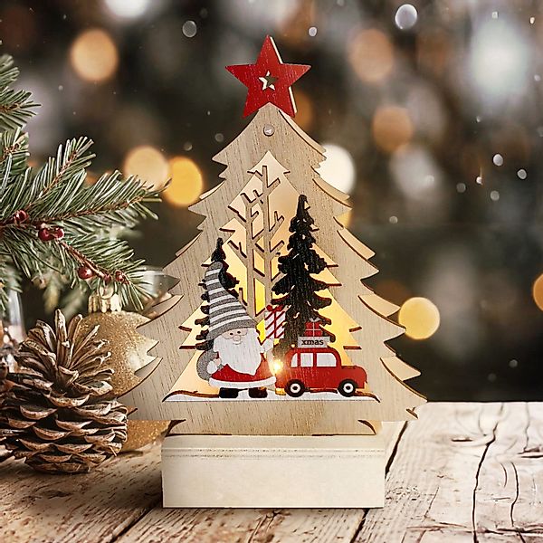 HTI-Living Weihnachtsfigur Leuchtspitze Weihnachtsmann kommt mit günstig online kaufen