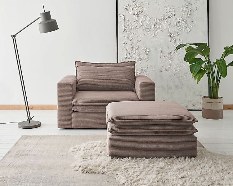 Home affaire Sitzgruppe "PIAGGE" 2 Stk. tlg. Hochwertiger Cord, Loveseat un günstig online kaufen