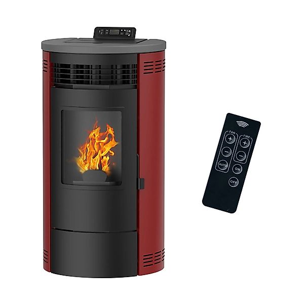 Sannover Luft-Pelletofen Flavia 15 kW Bordeaux günstig online kaufen
