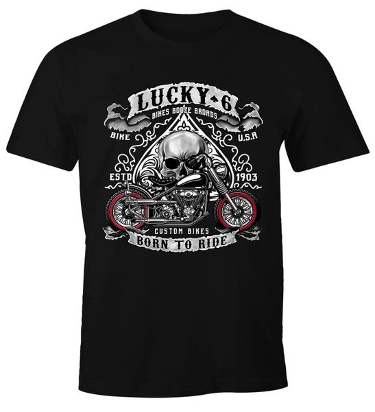 MoonWorks Print-Shirt Herren T-Shirt Biker Shirt günstig online kaufen
