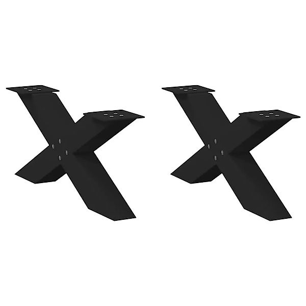 vidaXL Couchtischbeine X-Form 2 Stk Schwarz 70x30-31 cm Stahl 4012944 günstig online kaufen