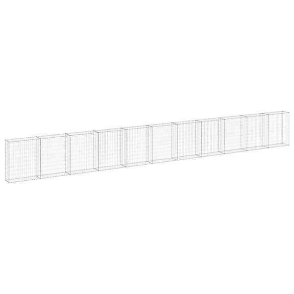 vidaXL Gabionenwand mit Abdeckung Verzinkter Stahl 900x30x100 cm 147817 günstig online kaufen