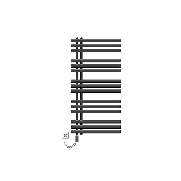 LuxeBath Badheizkörper Iron EM 600 x 1200 mm Anthrazit mit Heizstab 1200W T günstig online kaufen