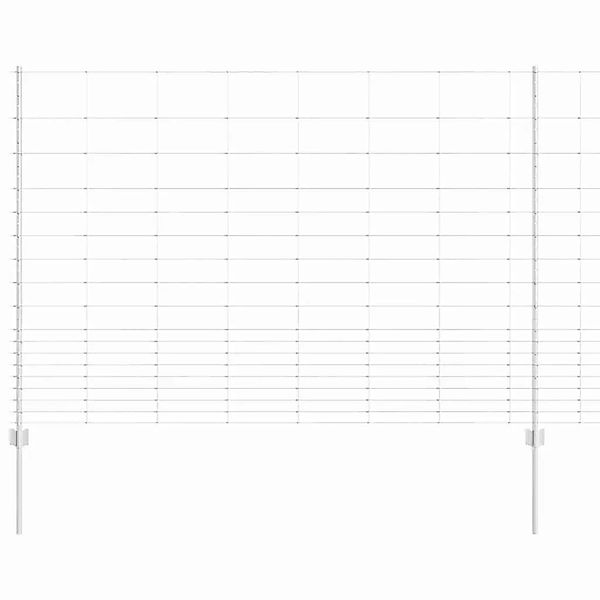 vidaXL Zaun mit Pfosten Silber 1,5 x 25 m Stahl 3337135 günstig online kaufen