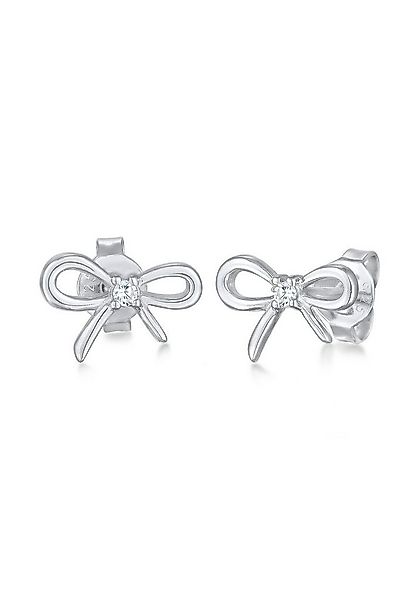 Elli Paar Ohrstecker Schleife Zirkonia Romantik 925 Silber, Schleife günstig online kaufen