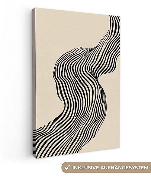 OneMillionCanvasses® Leinwandbild Gewellt - Linien - Abstrakt - Silhouette, günstig online kaufen