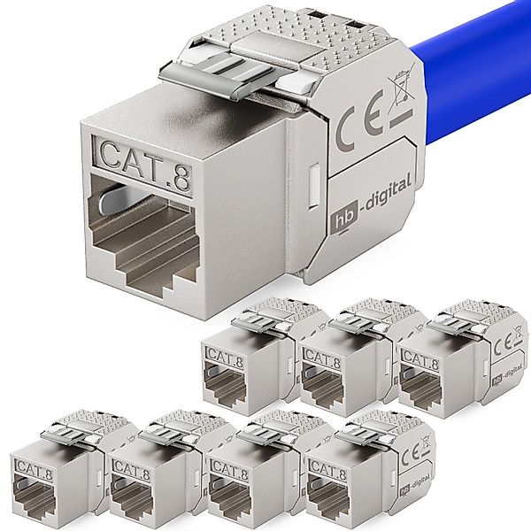 hb-digital 8x Keystone Modul CAT 8.1 RJ45 LSA Vergoldete Kontakte GHMT günstig online kaufen