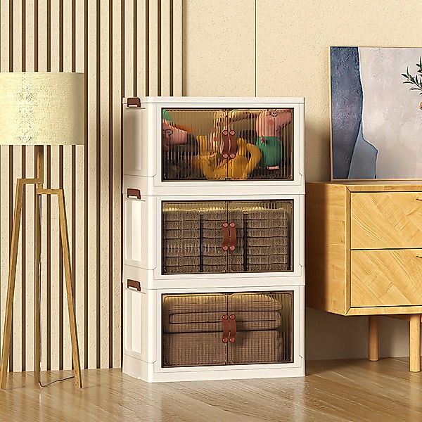 Simloveve Aufbewahrungsbox Stapelbare Aufbewahrungsbox mit Deckel,Schrank günstig online kaufen