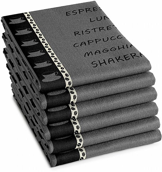 DDDDD Geschirrtuch "DDDDD Ristretto Geschirrtuch Anthrazit (6er-Pack)" schn günstig online kaufen