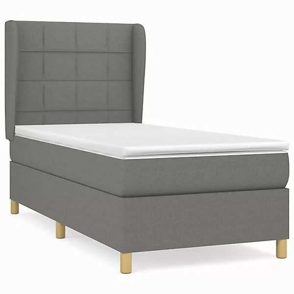 furnicato Bett Boxspringbett mit Matratze Dunkelgrau 90x200 cm Stoff (1-tlg günstig online kaufen