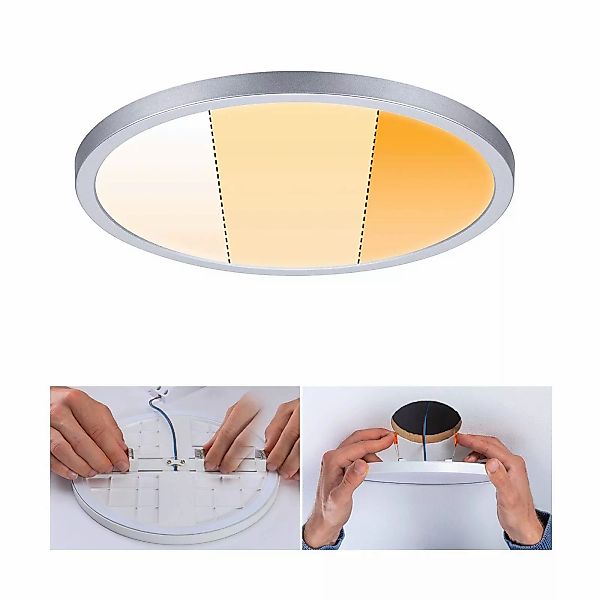 LED Deckenleuchte Areo Varifit in Chrom-matt 16W 1500lm IP44 dim to warm 23 günstig online kaufen