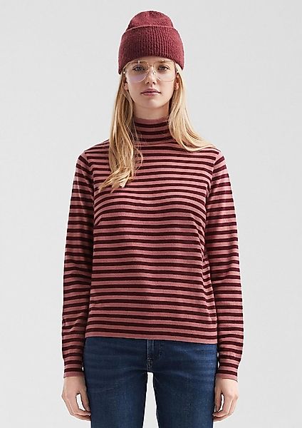 QS Longpullover Strickpullover Pullover mit Stehkragen aus Viskosemix günstig online kaufen