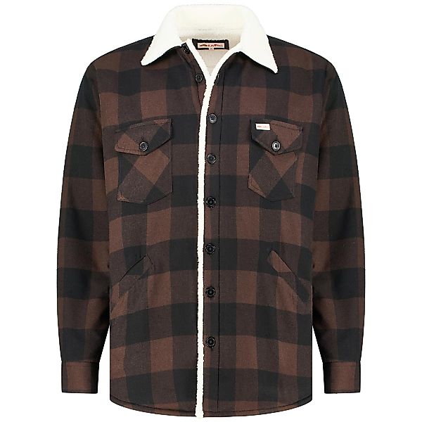Kamro Gefütterte Hemdjacke im Holzfäller-Stil Farbe braun Größe: 6XL günstig online kaufen