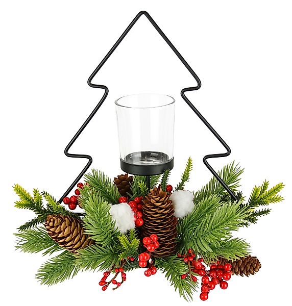 I.GE.A. Teelichthalter "Dekofigur Metall-Tannenbaum mit Glaseinsatz", (1 St günstig online kaufen
