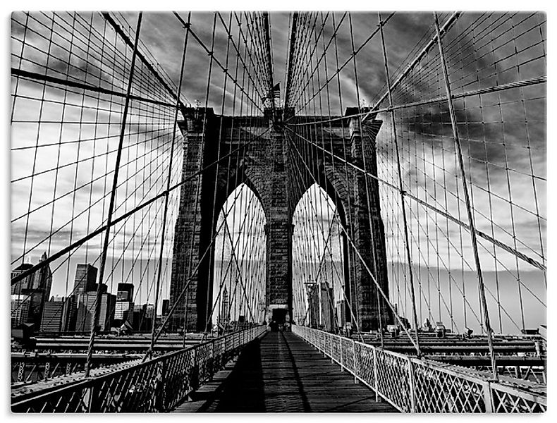 Artland Wandbild »Brooklyn Bridge - schwarz/weiss«, Brücken, (1 St.), als A günstig online kaufen