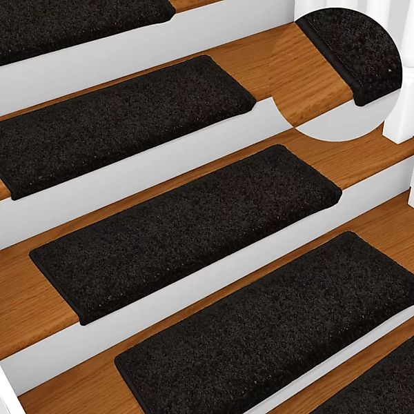 Teppich-treppenstufen 15 Stk. 65 X 25 Cm Schwarz günstig online kaufen