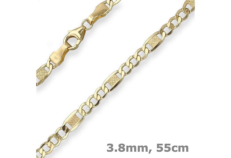 Schmuck Krone Goldkette 3,8mm Fantasiekette aus 375 Gelbgold 55cm, Gold 375 günstig online kaufen