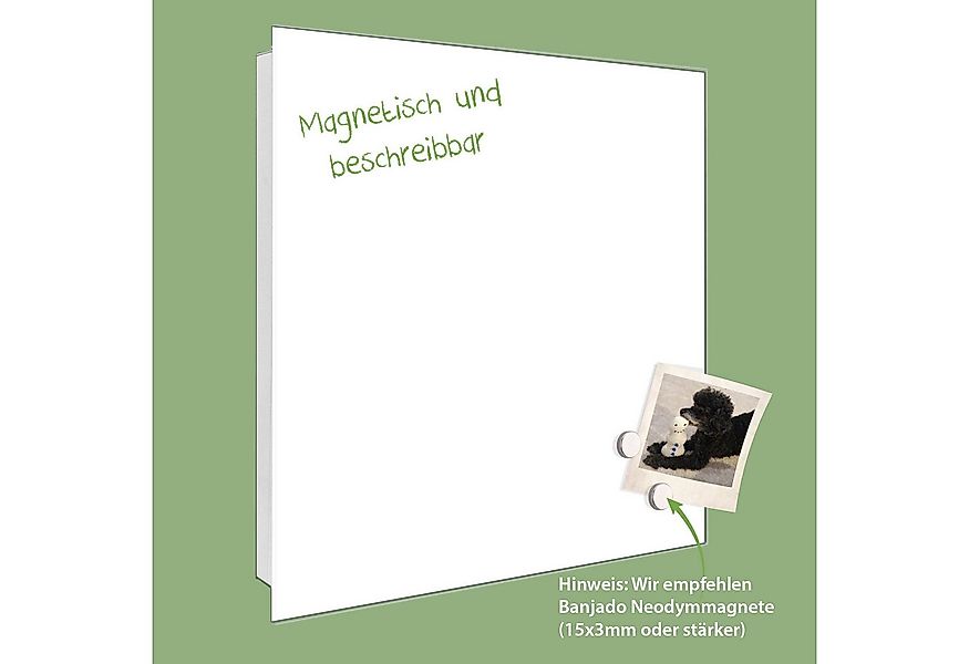 banjado Schlüsselkasten Glas Weiß (Stahl Gehäuse, mit 50 Haken), 30 x 30 x günstig online kaufen