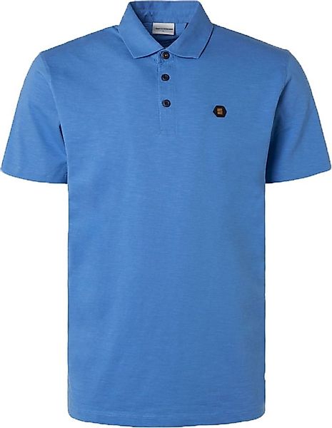 No Excess Poloshirt Slub Blau  - Größe L günstig online kaufen