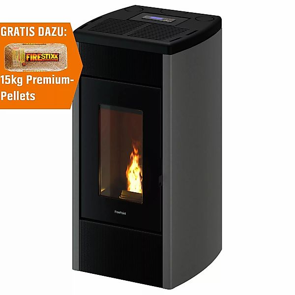 Freepoint Pelletofen Duke Stahl Silberfarben 14 kW mit Automatik günstig online kaufen