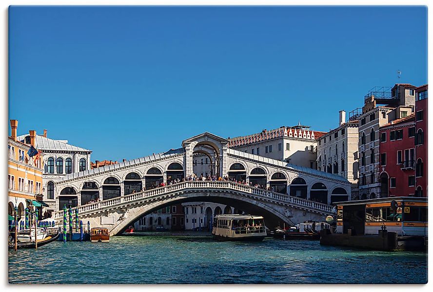 Artland Leinwandbild "Blick auf die Rialto Brücke in Venedig", Venedig, (1 günstig online kaufen