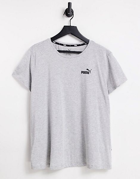 PUMA Plus – Essentials – Graues T-Shirt mit kleinem Logo günstig online kaufen