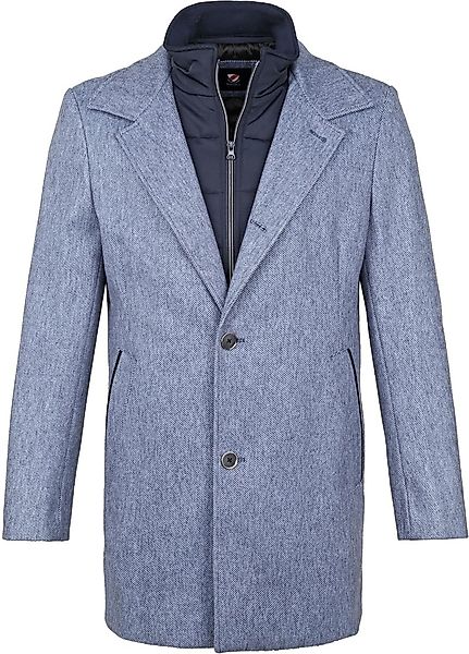 Suitable Geke Coat Woolmix Streifen Blau - Größe 50 günstig online kaufen