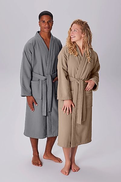 my home Unisex-Bademantel "Merida, Waffelpiqué, ideal für Sauna & Spa, Hote günstig online kaufen