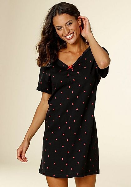 Vivance Dreams Nachthemd (1-teilig) mit Herzchen-Druck günstig online kaufen